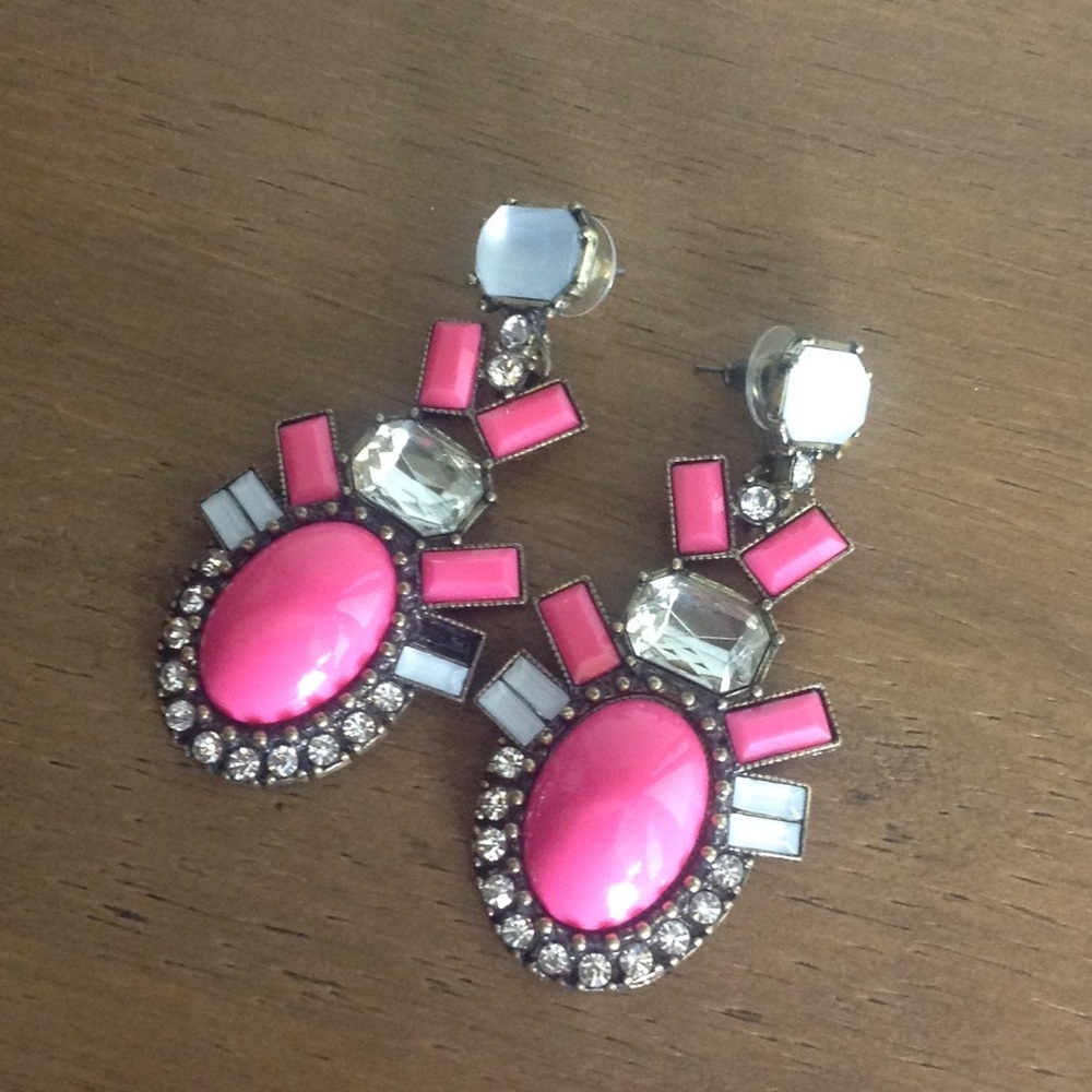 Baublebar pink statement earrings.